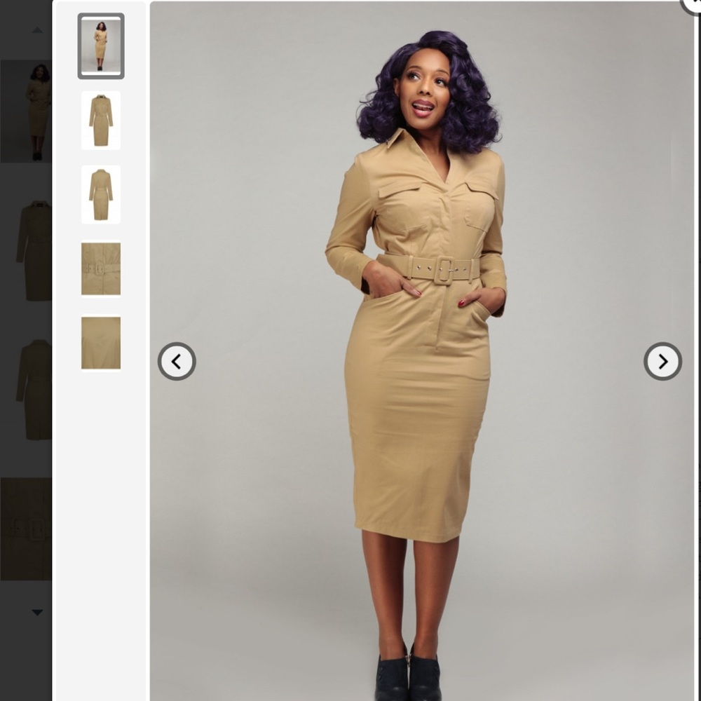 Collectif Mainline Brunel Safari Pencil Dress